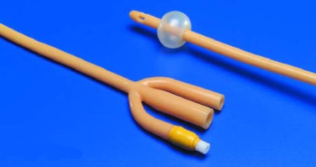 Cardinal Dover Foley Catheter 3-Way Standard Tip 5 cc Balloon 16 Fr. Silicone Elastomer Coated Latex - 8887688169