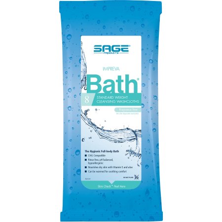 Sage Products Impreva Bath Bath Wipe Soft Pack Aloe Unscented 8 Count - 7988