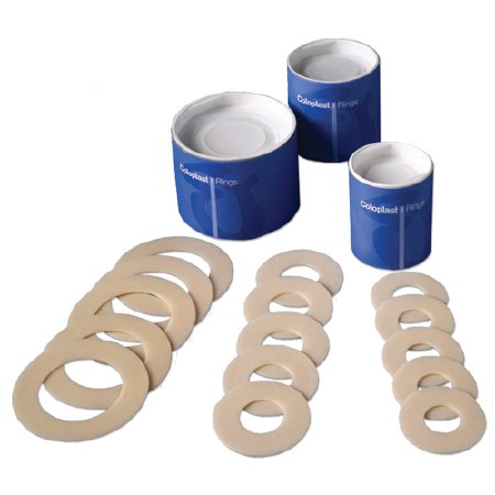 Coloplast - Skin Barrier Ring Precut, Standard Wear Microporous Tape Without Flange Universal System Non-Synthetic Rubber 1-1/8 Inch Opening - 2330