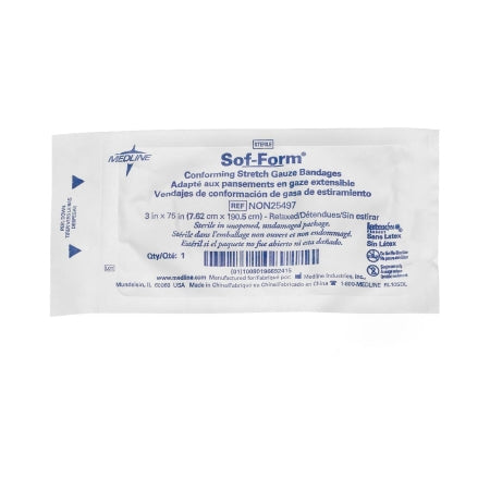 Medline - Conforming Bandage Polyester / Rayon 1-Ply 3 X 75 Inch Roll Shape Sterile - NON25497