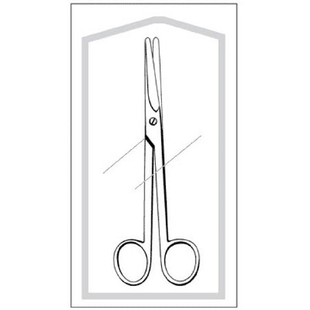 Econo - Dissecting Scissors Mayo 5-1/2 Inch Length Floor Grade Stainless Steel Sterile Finger Ring Handle Straight Blunt Tip / Blunt Tip - 96-2530