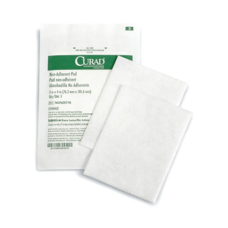 Curad - Non-Adherent Dressing Cotton / Polyester 3 X 4 Inch Sterile - NON25710