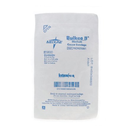 Bulkee II - Fluff Bandage Roll Gauze 6-Ply 3-2/5 Inch X 3-3/5 Yard Roll Shape Sterile - NON25861