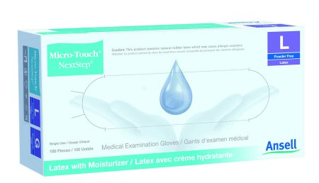 Ansell Micro-Touch NextStep Exam Glove Medium NonSterile Latex Standard Cuff Length Fully Textured Green Not Chemo Approved - 3202