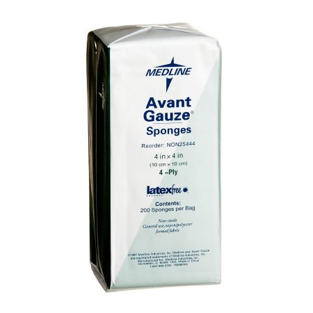 Avant Gauze - Nonwoven Sponge Polyester / Rayon 4-Ply 4 X 4 Inch Square NonSterile - Medline - NON25444