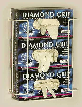 Peace Medical Pac Rac Glove Box Holder Horizontal Mount 3-Box Almond 4-1/2 X 13-1/2 X 11 Inch Steel - 1093