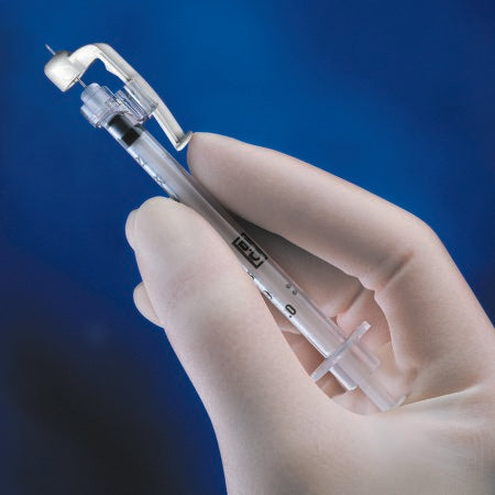 Becton Dickinson SafetyGlide Insulin Syringe with Needle 1 mL 29 Gauge 1/2 Inch Attached Needle Safety Slide Needle - 305930