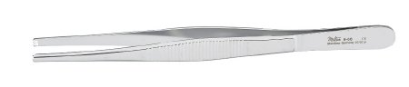 Integra Lifesciences - Tissue Forceps Adson 6 Inch Length Surgical Grade Stainless Steel NonSterile NonLocking Thumb Handle Straight Serrated Tips with 1 X 2 Teeth - 6-66