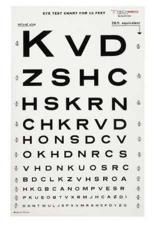 McKesson McKesson Eye Test Chart 10 Feet Snellen - 3062