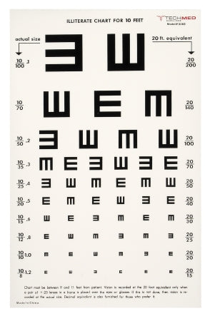McKesson McKesson Eye Test Chart 10 Feet Falling E - 3065
