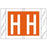 Tabbies Pre-Printed Label Chart Tab H | H Orange / White 1 Inch - 82008
