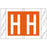 Tabbies - Pre-Printed Label Chart Tab Orange / White H | H White Alpha Series 1 Inch - 82008