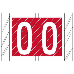 Tabbies - Pre-Printed Label Chart Tab Red / White O | O White Alpha Series 1 Inch - 82015