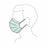 O&M Halyard Inc Procedure Mask Pleated Earloops One Size Fits Most Green - 47085