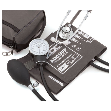 Pro's Combo II - Aneroid Sphygmomanometer Combo Kit Pocket Style Hand Held Size 11 Nylon Cuff 21 Inch Stethoscope Tube Dual Head Stethoscope - 768-670-11ABK