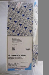 J & J Healthcare Systems UltraPro Hernia and Fascial Deficiencies Repair Mesh Partially Absorbable Polypropylene / Poliglecaprone-25 12 X 12 Inch Square Style - UML1