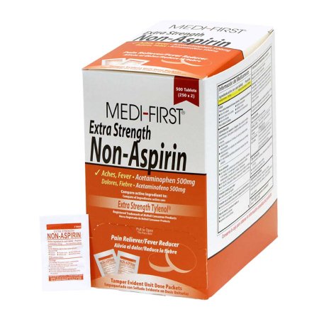 Medi-First - Pain Relief 500 mg Strength Acetaminophen Tablet 250 per Box - 80413