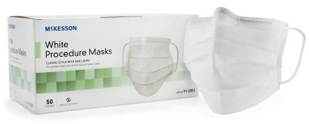 McKesson McKesson Procedure Mask Pleated Earloops One Size Fits Most White - 91-2003
