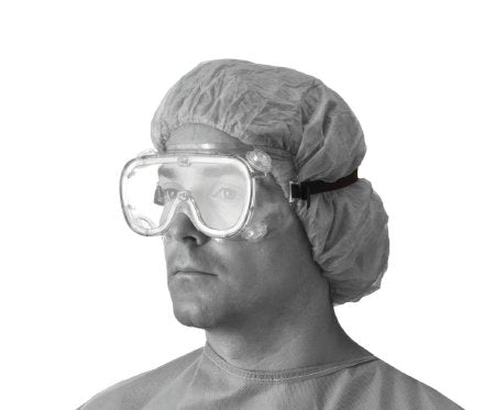 Medline - Protective Goggles Vented Temple Clear Tint Clear Frame Elastic Strap One Size Fits Most - NON24776