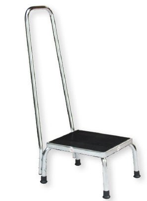 Blickman - Step Stool with Handrail 1 Step Chrome Plated Steel Frame 9 Inch Step Height - 1011251000