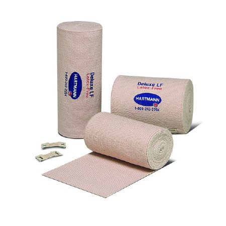 Hartmann Deluxe 480 LF Elastic Bandage 3 Inch X 5 Yard High Compression Clip Detached Closure Tan NonSterile - 39300000
