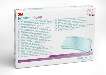 3M Tegaderm High Performance - Foam Dressing 4 X 8 Inch Rectangle Non-Adhesive without Border Sterile - 90602