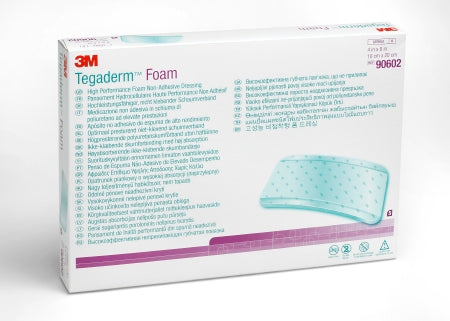 3M Tegaderm High Performance Foam Dressing 4 X 8 Inch Rectangle Non-Adhesive without Border Sterile - 90602