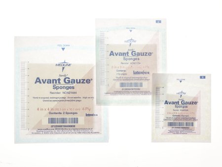Avant Gauze - Nonwoven Sponge Polyester / Rayon 4-Ply 4 X 4 Inch Square Sterile - Medline - NON21449