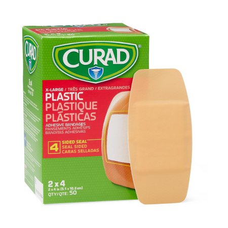Curad - Adhesive Strip 2 X 4 Inch Plastic Rectangle Tan Sterile - NON25504