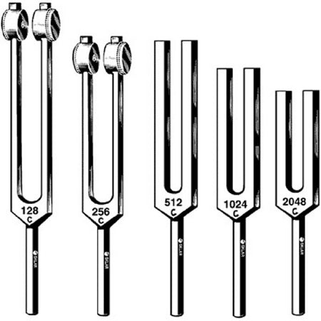 Sklar - Tuning Fork Set Aluminum Alloy 128 cps, 256 cps, 512 cps, 1024 cps, 2048 cps - 67-7605
