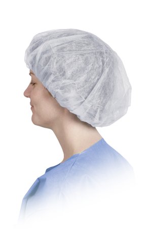 Medline - Bouffant Cap One Size Fits Most Blue Elastic Closure - CRI1004