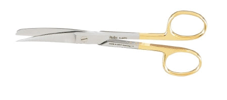 Miltex Carb-N-Sert - Operating Scissors 5-1/2 Inch Length Surgical Grade Stainless Steel / Tungsten Carbide NonSterile Finger Ring Handle Curved Blade Sharp Tip / Blunt Tip - 5-46TC
