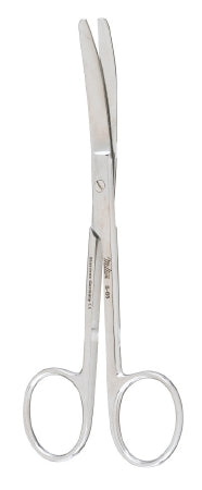 Miltex - Operating Scissors 5 Inch Length OR Grade German Stainless Steel NonSterile Finger Ring Handle Curved Blade Blunt Tip / Blunt Tip - 5-65