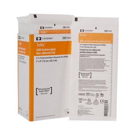 Telfa AMD - PHMB Impregnated Dressing 3 X 8 Inch Non-adherent Material PHMB (Polyhexamethylene Biguanide) Sterile - 7663