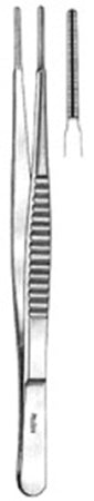 Miltex Tissue Forceps Cooley 6 Inch Surgical Grade Stainless Steel NonSterile NonLocking Thumb Handle Straight Serrated Tip - 24-580