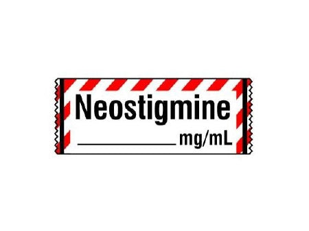 Shamrock Scientific Pre-Printed Label Anesthesia Label Neostigmine / _____ mg / mL Red / White 1/2 X 500 Inch - SA-231