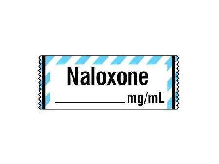 Shamrock - Drug Label Anesthesia Label Tape Naloxone _ mg/mL Blue / White 1/2 X 1 Inch - SA-251