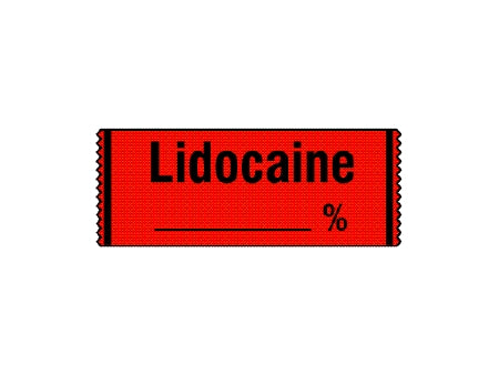 Shamrock Scientific Pre-Printed Label Anesthesia Label LIDOCAINE / _____ % Red 1/2 X 500 Inch - SA-36