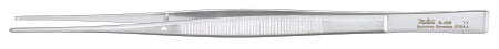 Miltex - Tissue Forceps Cushing 7 Inch Length OR Grade German Stainless Steel NonSterile NonLocking Thumb Handle Curved 1 X 2 Teeth, Smooth Tip - 6-189