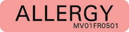 Barkley - Pre-Printed Label Allergy Alert Fluorescent Red Allergy Black Alert Label 1-1/4 X 5/16 Inch - MV01FR0501