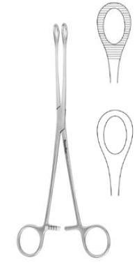 MeisterHand - Sponge Forceps Foerster 9-1/2 Inch Length Surgical Grade German Stainless Steel NonSterile Ratchet Lock Finger Ring Handle Straight Serrated Fenestrated Oval Tips - MH7-600