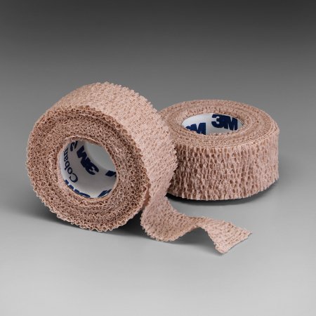 3M Coban Cohesive Bandage 1 Inch X 5 Yard Standard Compression Self-adherent Closure Tan NonSterile - 1581