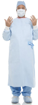 O&M Halyard Inc MICROCOOL Breathable Surgical Gown with Towel X-Large Unisex AAMI Level 4 Sterile Blue - 95021