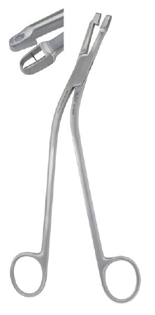 Miltex Miltex Uterine Biopsy Forceps Schubert 8 Inch OR Grade Stainless Steel (German) NonSterile NonLocking Finger Ring Handle Curved 5 X 9 mm Triangular Bite - 30-1425