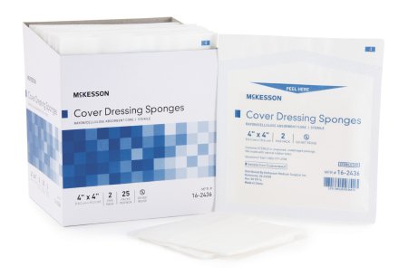 McKesson McKesson NonWoven Sponge NonWoven / Rayon / Cellulose 4 X 4 Inch Square Sterile - 16-2436