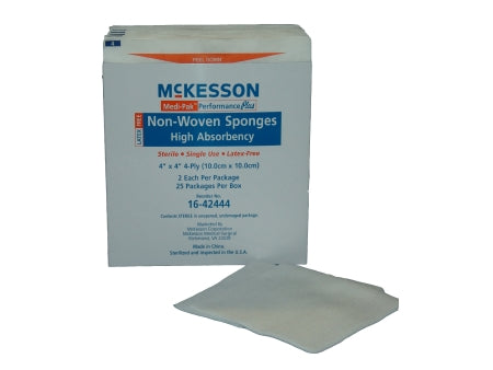 McKesson McKesson NonWoven Sponge Polyester / Rayon 4-Ply 4 X 4 Inch Square Sterile - 16-4244