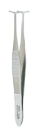 Miltex Miltex Tissue Forceps Green 4 Inch OR Grade Stainless Steel (German) NonSterile NonLocking Thumb Handle Straight T-Shape Tips w/19 X 20 Teeth - 18-896