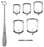 Miltex Miltex Adenoid Curette Barnhill 8-1/2 Inch Length Single-ended Hollow Handle with Grooves Size 3, 17 mm Tip Curved Fenestrated Rectangular Tip - 20-806