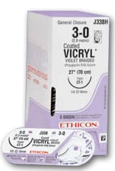 Coated Vicryl - Suture without Needle Monofilament Polyglactin 910 Absorbable Uncoated Size 9 - 0 5 Inch Suture - D8760
