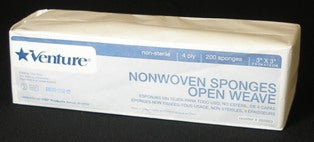 Venture - Nonwoven Sponge Nonwoven 4-Ply 3 X 3 Inch Square NonSterile - 260003